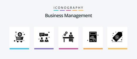 Business Management Glyphe 5 Icon Pack inklusive Dollar. Unternehmen. Kontakt. Graph. Berechnung. kreatives Symboldesign vektor