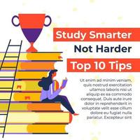studie smartare inte hårdare topp tio tips för studenter vektor