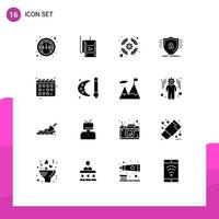 16 kreative Symbole moderne Zeichen und Symbole der Sicherheit im Fitnessstudio Rettungsringschutz Verteidigung editierbare Vektordesign-Elemente vektor