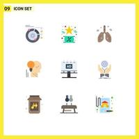 9 kreative Symbole moderne Zeichen und Symbole der Idee kreativ wie Orgelherz editierbare Vektordesign-Elemente vektor