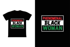 phänomenale schwarze Frau. T-Shirt-Designvorlage für den Frauentag. vektor