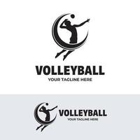 volleyboll sport logotyp design inspiration vektor