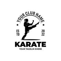 silhuett av karate logotyp design mall vektor