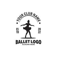 Silhouette des Kinderballett-Logo-Designs vektor