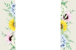 skön bakgrund blommig hortensia vattenfärg vektor