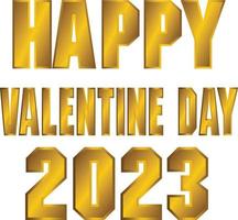 Lycklig valentines dag 2023 firande design lyx, valentin 2023 gyllene design, glad valentine s dag baner med röd och rosa lyx hjärtan vektor