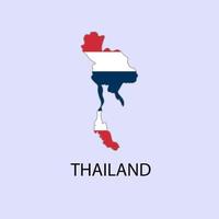 Karte von Thailand mit dem Bild der Nationalflagge vektor