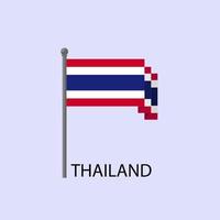 Karte von Thailand mit dem Bild der Nationalflagge vektor