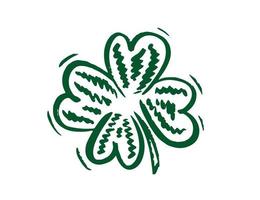 st. Patricks dag. retro stil emblem blad klöver. vektor