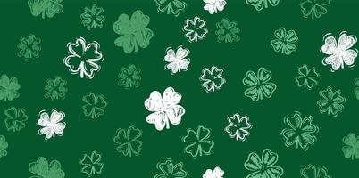 Saint Patricks Day, festlicher Hintergrund mit fliegendem Kleeblatt. vektor