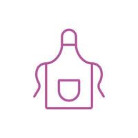 eps10 rosa vektor förkläde eller matlagning enhetlig linje ikon eller logotyp isolerat på vit bakgrund. kök förkläde plagg symbol i en enkel platt trendig modern stil för din hemsida design, och mobil app