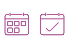 eps10 rosa vektor kalender, schema linje konst ikon eller logotyp isolerat på vit bakgrund. datum eller planerare översikt symbol i en enkel platt trendig modern stil för din hemsida design, och mobil app