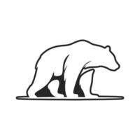 minimalistisk svart och vit Björn logotyp idealisk för en bred räckvidd av industrier. vektor