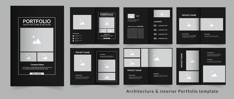 Architektur- und Innenarchitektur-Portfolio-Design oder Portfolio-Design-Vorlage vektor