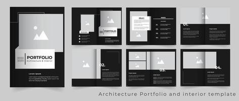 professionelle Architektur- und Innenarchitektur-Portfolio-Vorlage vektor