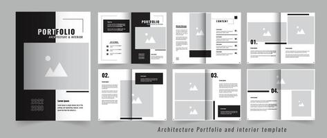 professionelle Architektur- und Innenarchitektur-Portfolio-Vorlage vektor