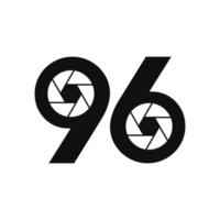 Anfangsbuchstabe 96 Fotografie Logo Kameraobjektiv Konzept. Fotografie-Logo-Symbol vektor