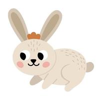 Vektor-Kaninchen-Symbol. niedliche cartoon-hasenillustration für kinder. Nutztier isoliert auf weißem Hintergrund. buntes flaches Häschenbild für Kinder vektor