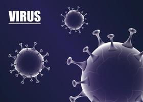 wissenschaftlicher lila Bannerhintergrund des Coronavirus vektor