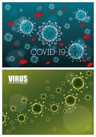 coronavirus vetenskaplig banneruppsättning vektor