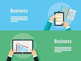 Business und Corporate Template Banner Set mit Tablet vektor