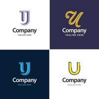 brev u stor logotyp packa design kreativ modern logotyper design för din företag vektor