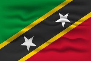 schwenkende flagge des landes st. kitts und nevis. Vektor-Illustration. vektor