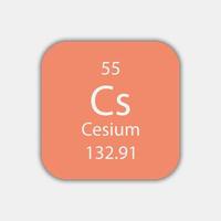 Cäsium-Symbol. chemisches Element des Periodensystems. Vektor-Illustration. vektor