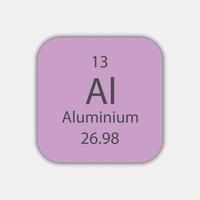 Aluminium-Symbol. chemisches Element des Periodensystems. Vektor-Illustration. vektor