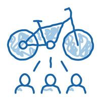 sökande för ett cykel klotter ikon hand dragen illustration vektor