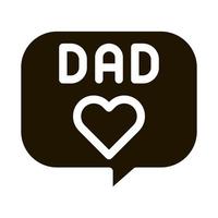kärlek pappa meddelande vektor glyf illustration
