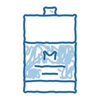 verpackte Milch doodle Symbol handgezeichnete Abbildung vektor