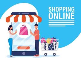 Online-Shopping und E-Commerce-Banner vektor