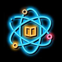 atom kemi studie neon glöd ikon illustration vektor