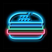 hamburgare mat neon glöd ikon illustration vektor