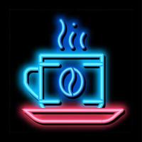 kaffe kopp dryck neon glöd ikon illustration vektor