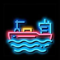 tanker auf see neonglühen symbol illustration vektor