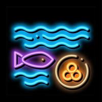 fisch legt kaviar neonglühen symbol illustration vektor