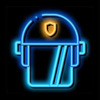 polizist tauschhelm neonglühen symbol illustration vektor