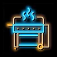 bbq professionelle ausrüstung neonglühen symbol illustration vektor