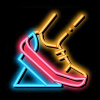 Pads laufen von Low-Start-Neon-Glühen-Symbol-Illustration vektor