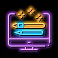 front-end-design-neon-leuchten-symbol-illustration vektor