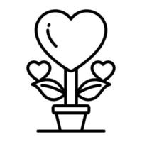 eine erstaunliche Ikone der Liebespflanze im trendigen Stil vektor