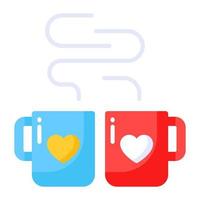 kaffe kopp med hjärta symbol som visar begrepp av kärlek kaffe vektor