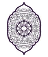 Mandala im Rahmen lila Design vektor