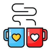 Kaffeetasse mit Herzsymbol, das das Konzept des Liebeskaffees zeigt vektor