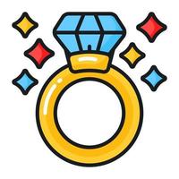 kolla upp detta Fantastisk bröllop förslag Smycken, ett ikon av engagemang ringa vektor