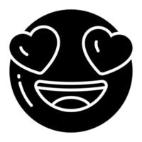 Emoji zeigt Liebesausdruck, romantisches Emoji vektor
