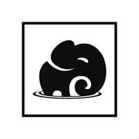 elefant svart silhuett isolerat på vit bakgrund abstrakt konst illustration vektor