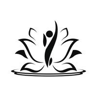Lotusblüte Vektor Logo Symbol spirituelle einfache isolierte Silhouette Symbol Zeichen